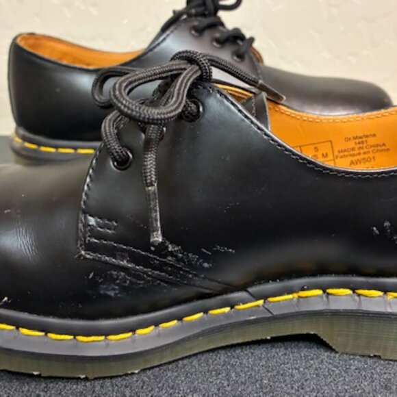 Dr Doc Martens 1461 Smooth Leather Oxford Mens Shoes UK 4 US 5 Black Lace Up NEW main image 5